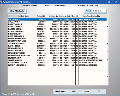 Transfer Log