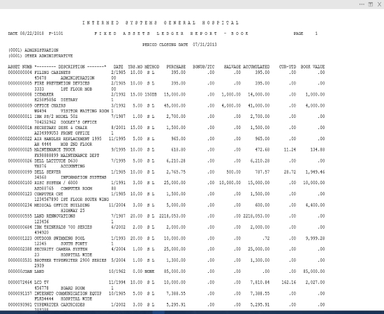 Asset Reporting